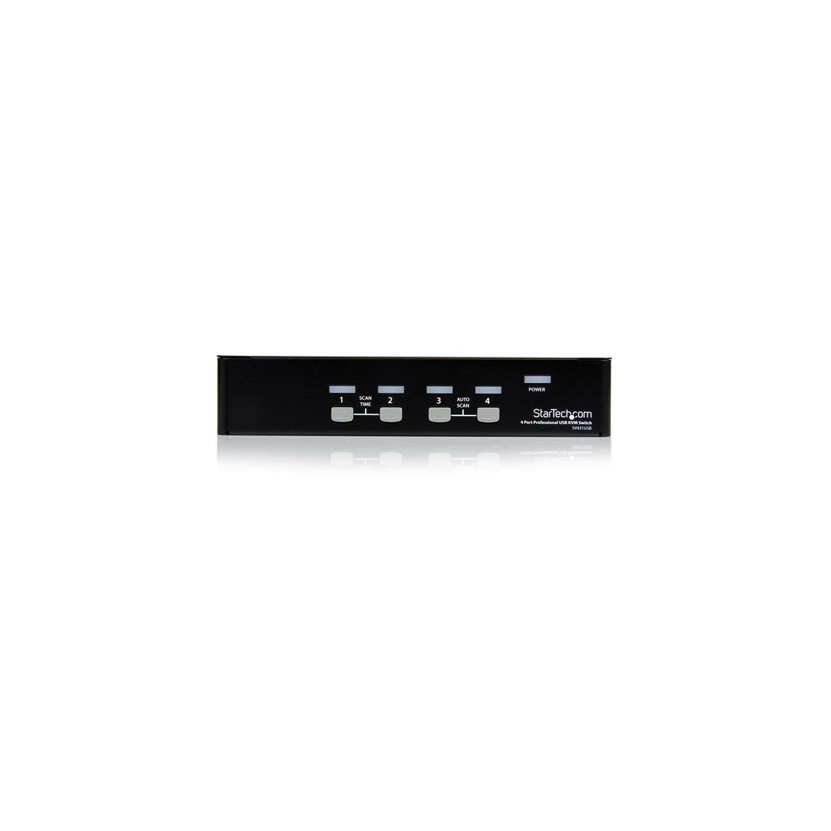 StarTech.com 4 Port Professional VGA USB KVM Switch with Hub - 1920 x 1440 pixels - Rack mounting - 1U - Black