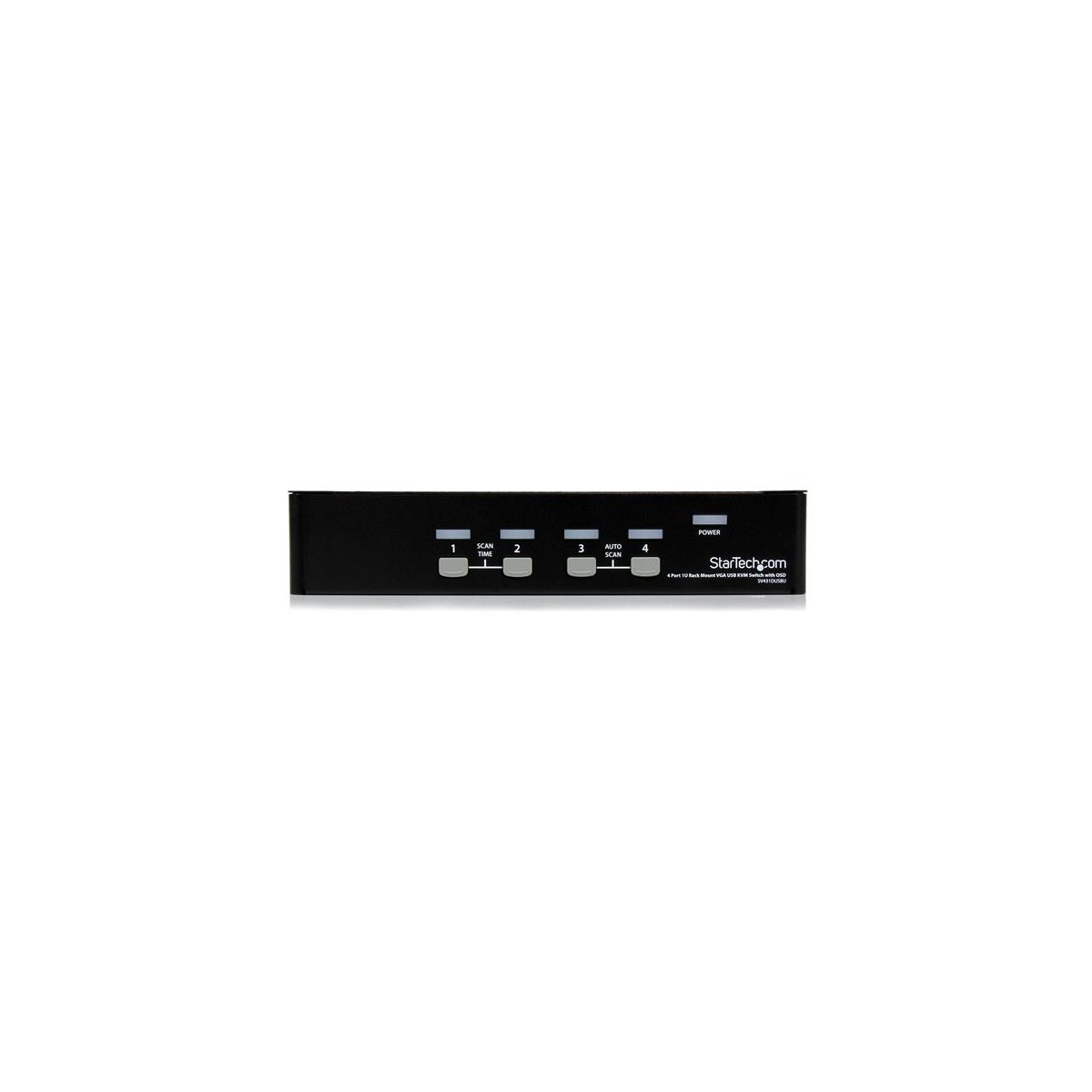 StarTech.com 4 Port 1U Rackmount USB KVM Switch with OSD - 1920 x 1440 pixels - Rack mounting - 5.4 W - 1U - Black