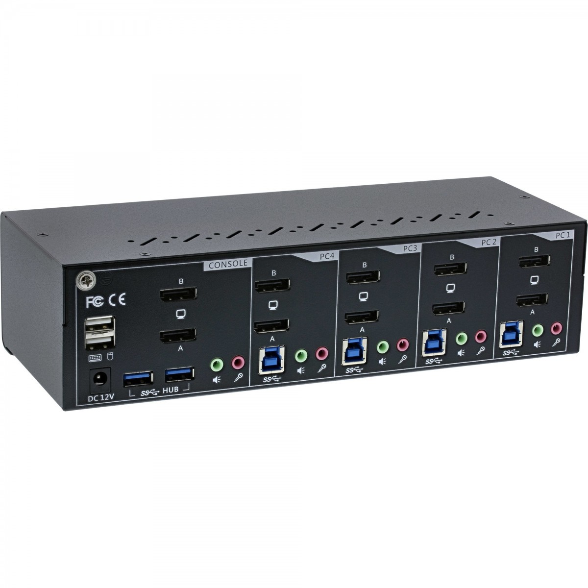 InLine KVM Desktop Switch 4-fach Dual-Monitor DisplayPort 1.2 4K USB 3.0 - Kvm Switch - USB 3.0