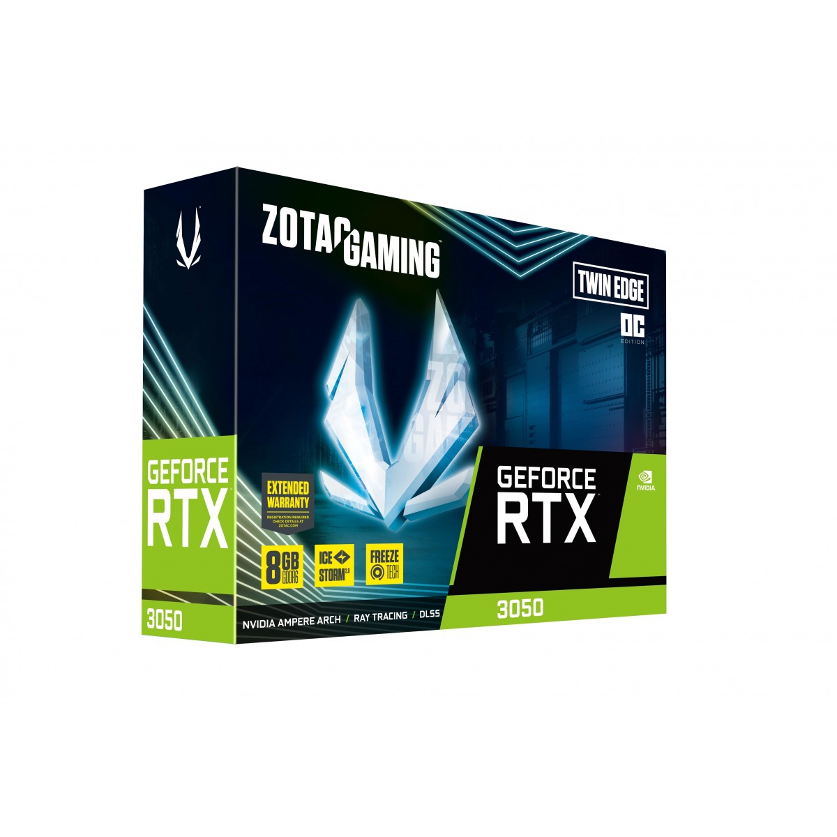 ZOTAC GAMING GeForce RTX 3050 Twin Edge OC 8GB GDDR6 3xDP 1xHDMI - 8,192 MB