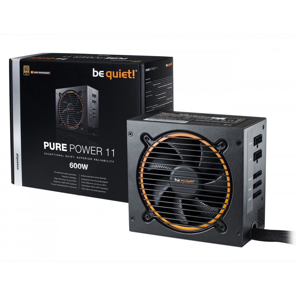 Be Quiet! Pure Power 11 600W CM - 600 W - 100 - 240 V - 650 W - 50 - 60 Hz - 8 A - Active