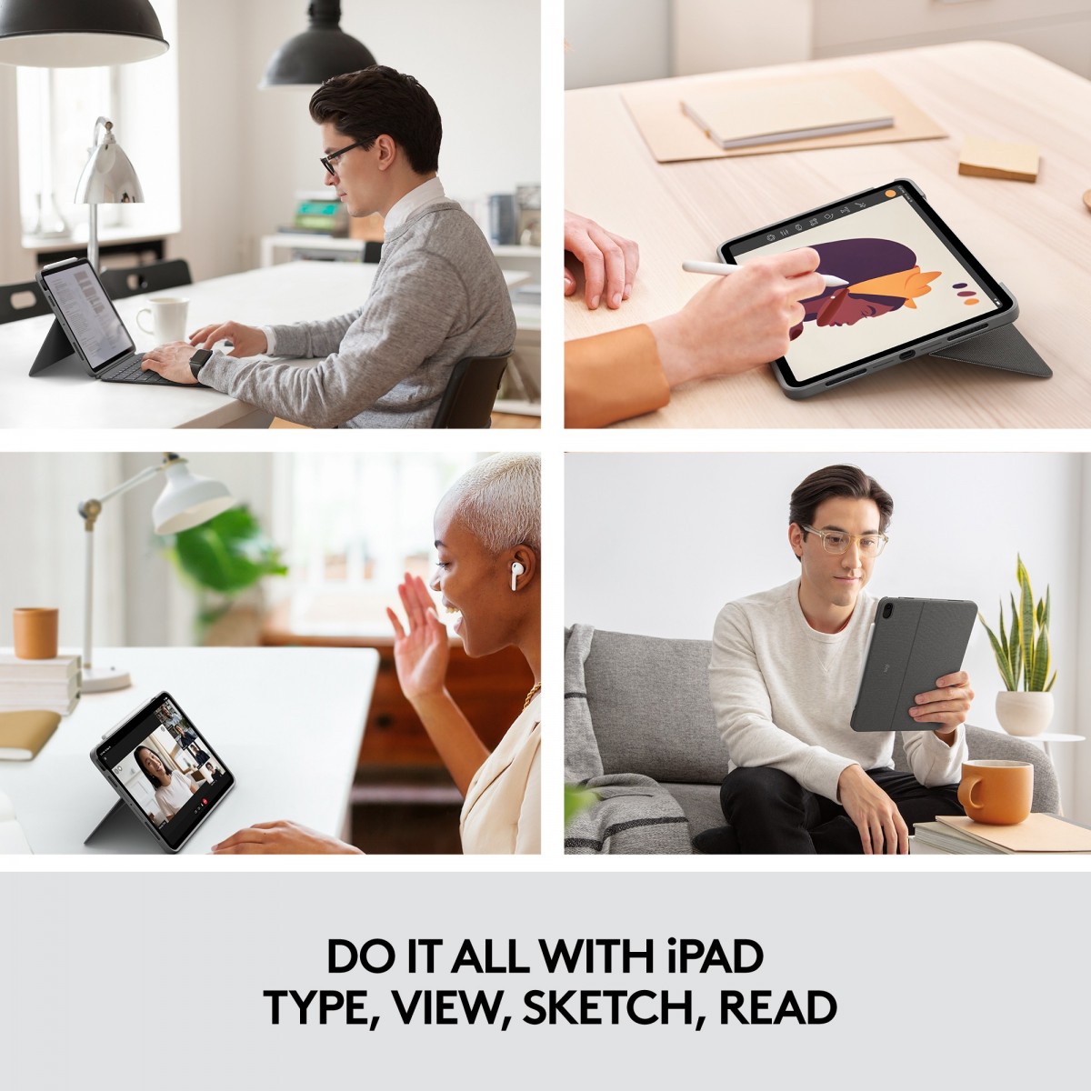 Logitech Combo Touch for iPad Air 4. gen Oxford Grey - DEU