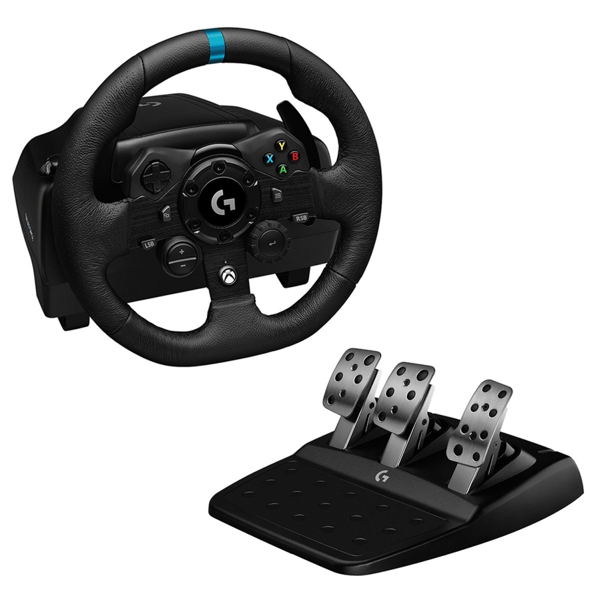 Logitech G G923 - Steering wheel + Pedals - PC - Xbox 360 - 900° - Wired - USB - Black