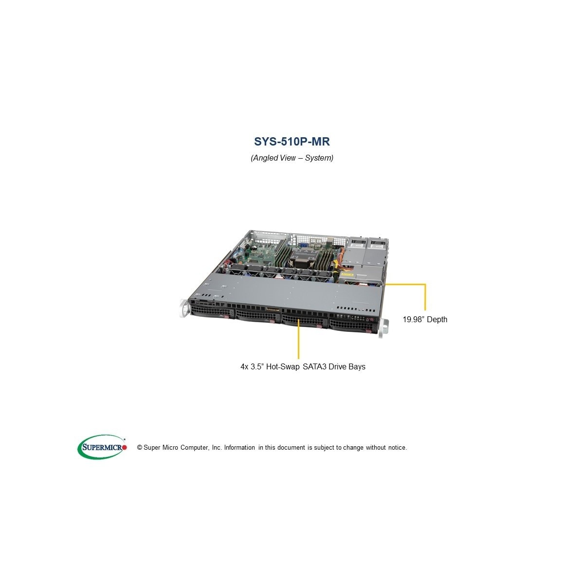 Supermicro SuperServer 510P-MR - 3,000 GB - NVMe