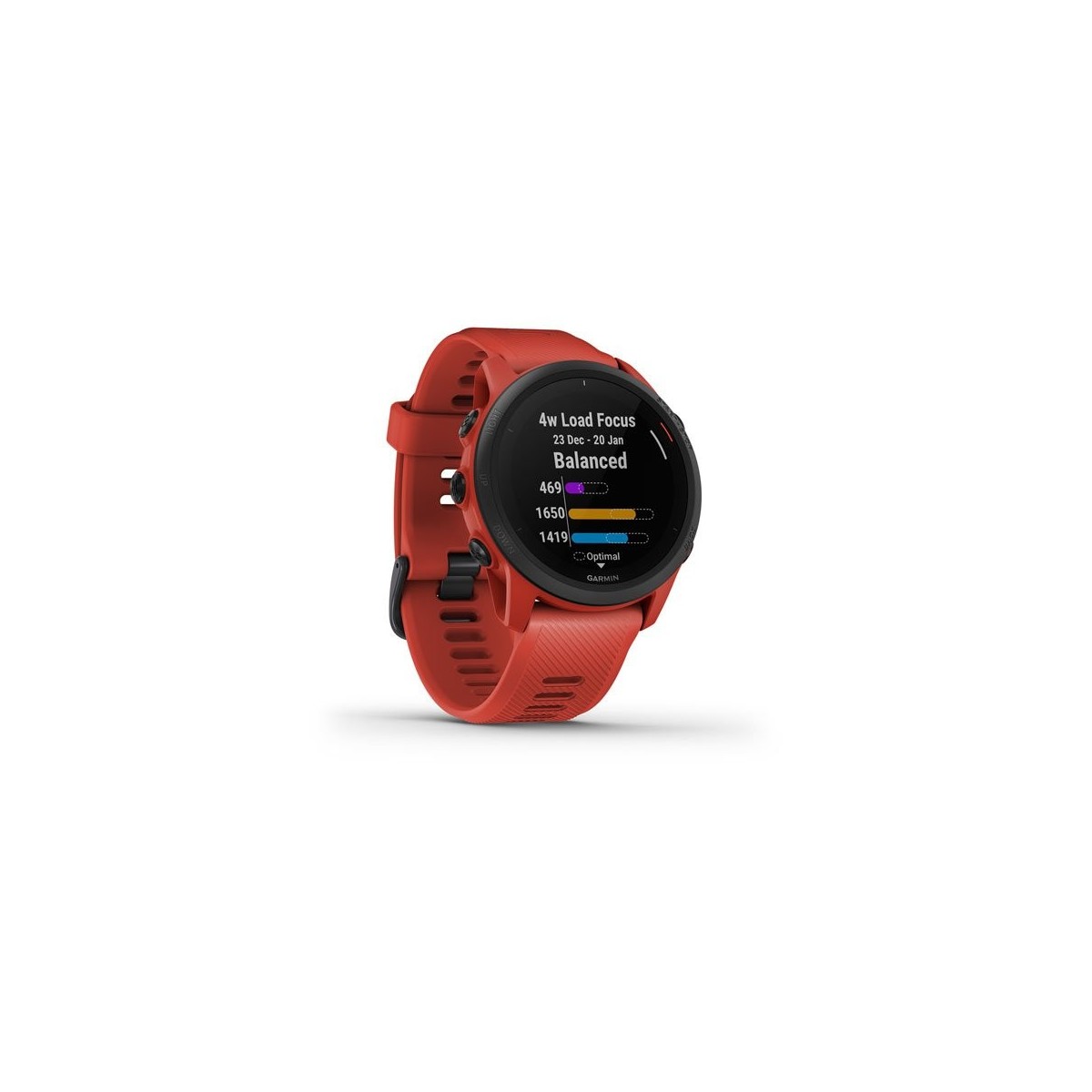 Garmin Forerunner 745 - Red - Carbon Fibre Reinforced Polymer (CFRP) - Waterproof - Round - Silicone - Red