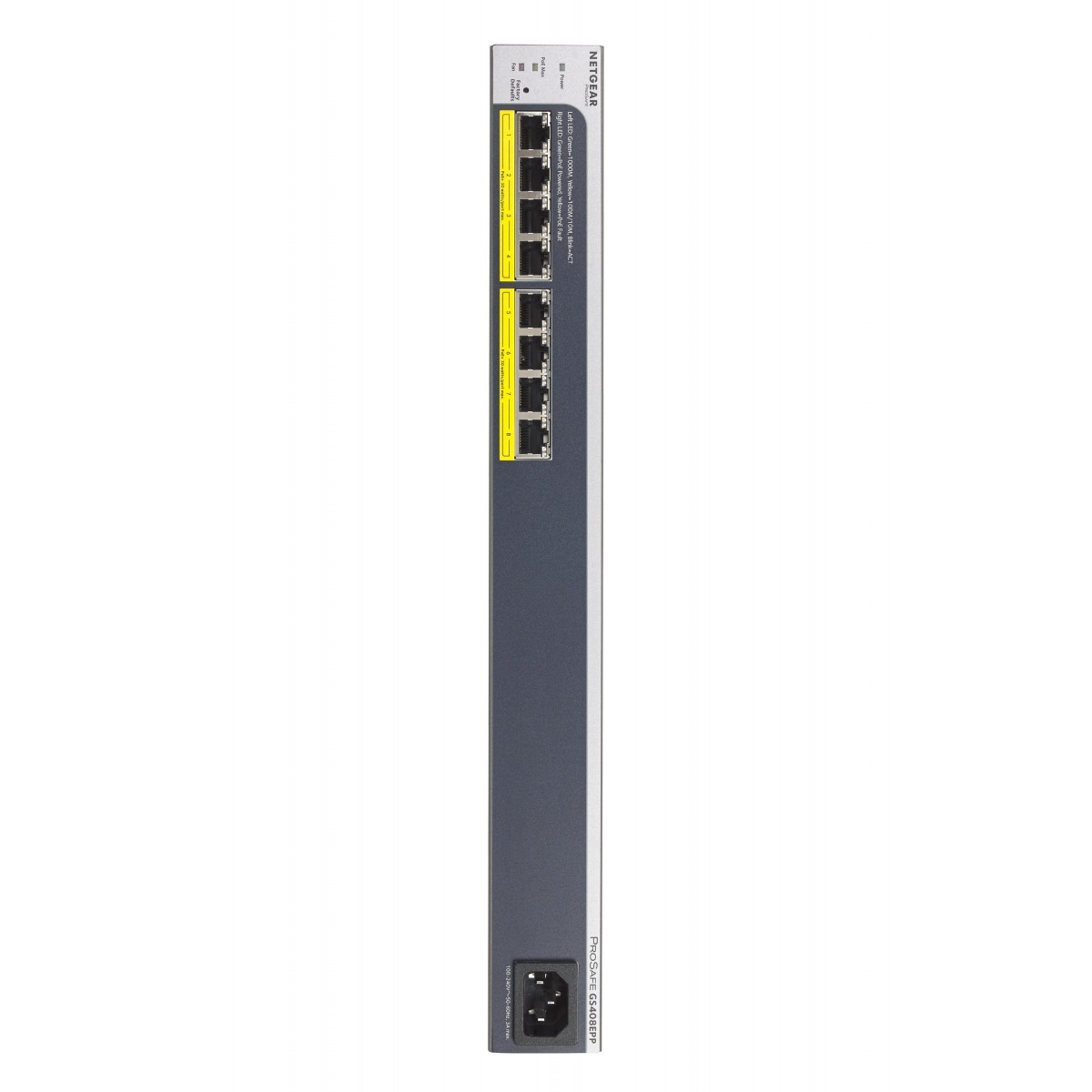 Netgear GS408EPP - Managed - L2 - Gigabit Ethernet (10/100/1000) - Full duplex - Power over Ethernet (PoE) - Rack mounting