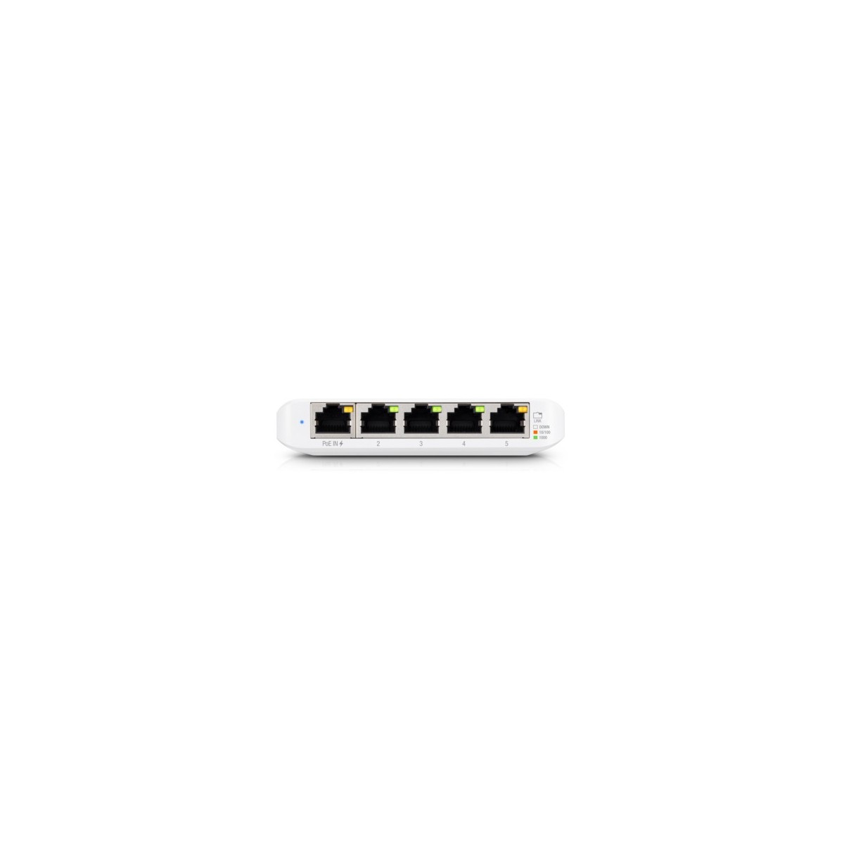 Ubiquiti USW-Flex-Mini-5 5-Port managed Gigabit Ethernet switch powered by 802.3af/at PoE or 5V, 1A USB-C power adapter
