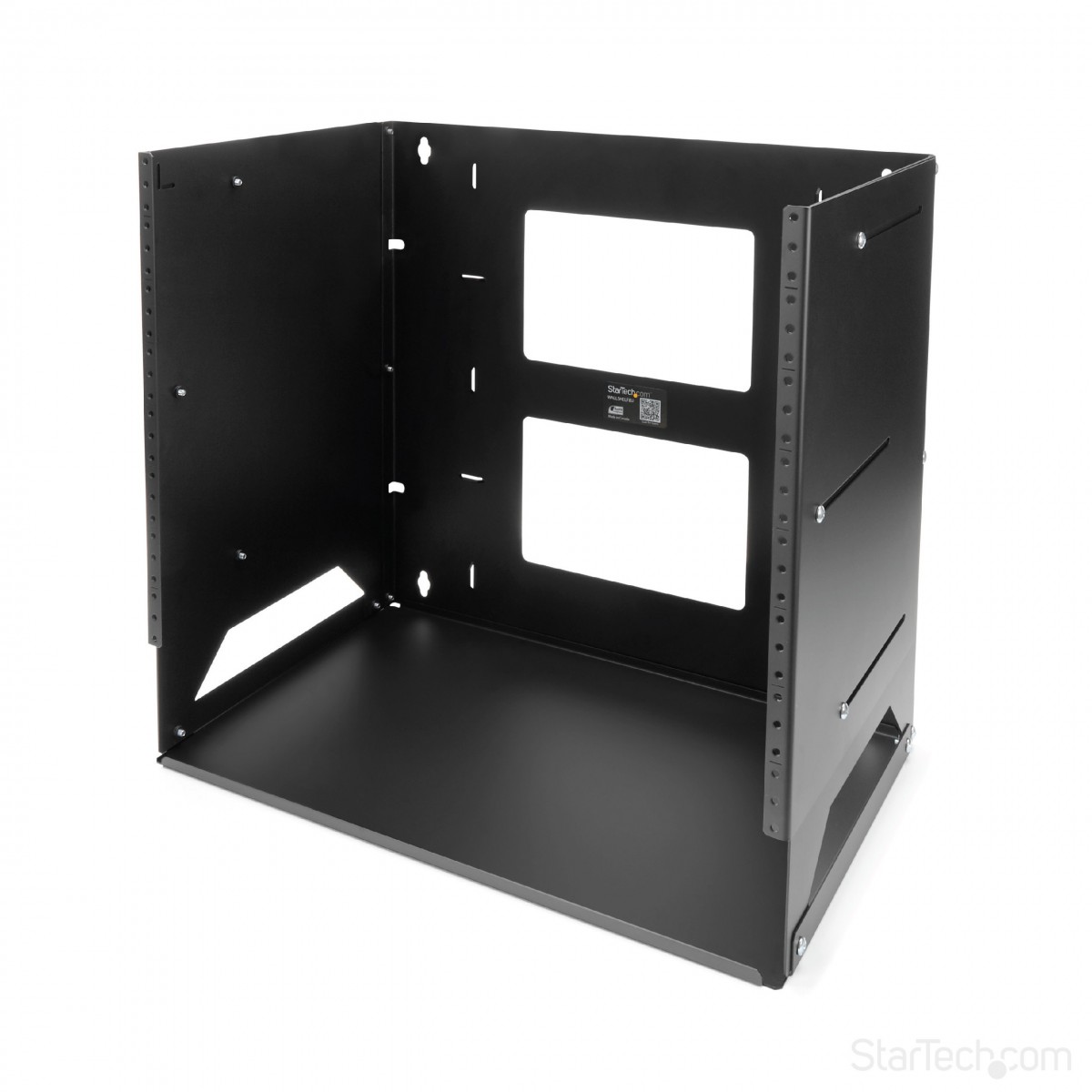 StarTech.com Wall-Mount Server Rack with Built-in Shelf - Solid Steel - 8U - 8U - Wall mounted rack - 34 kg - Black - Steel - Op