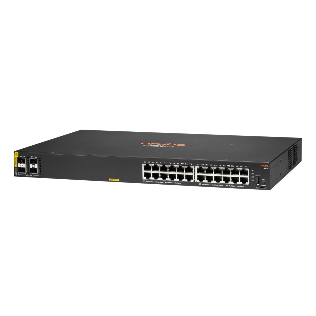 HPE Aruba Switch CX 6100 24G 4SFP+ 24xGBit/4xSFP+ PoE 370W JL677A