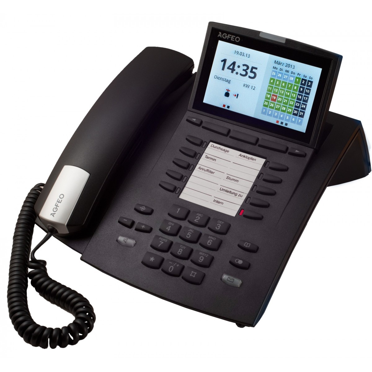 AGFEO ST 45 - Analoges Telefon - 1000 Eintragungen - Anrufer-Identifikation - Schwarz