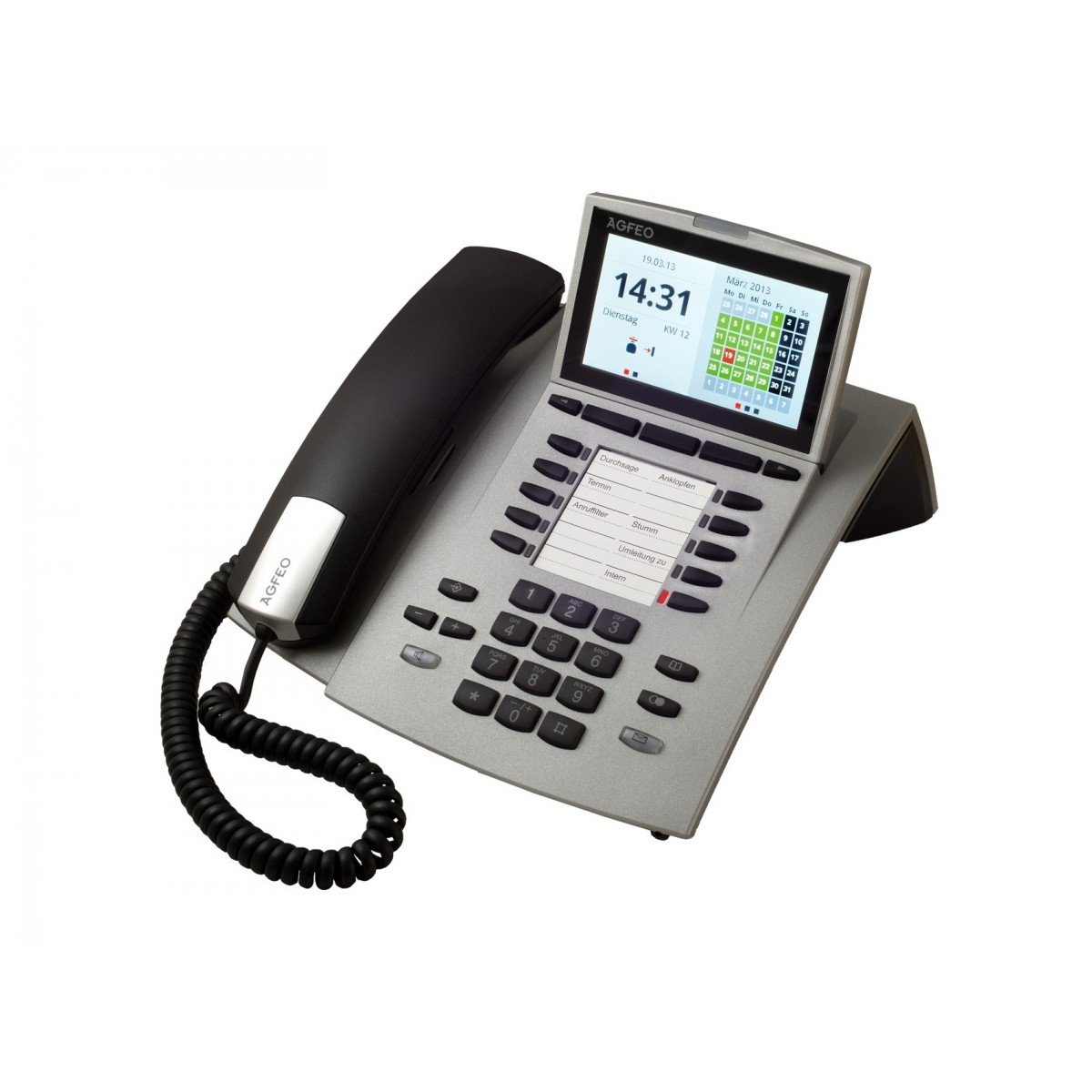 AGFEO ST 45 - Analoges Telefon - 1000 Eintragungen - Anrufer-Identifikation - Silber