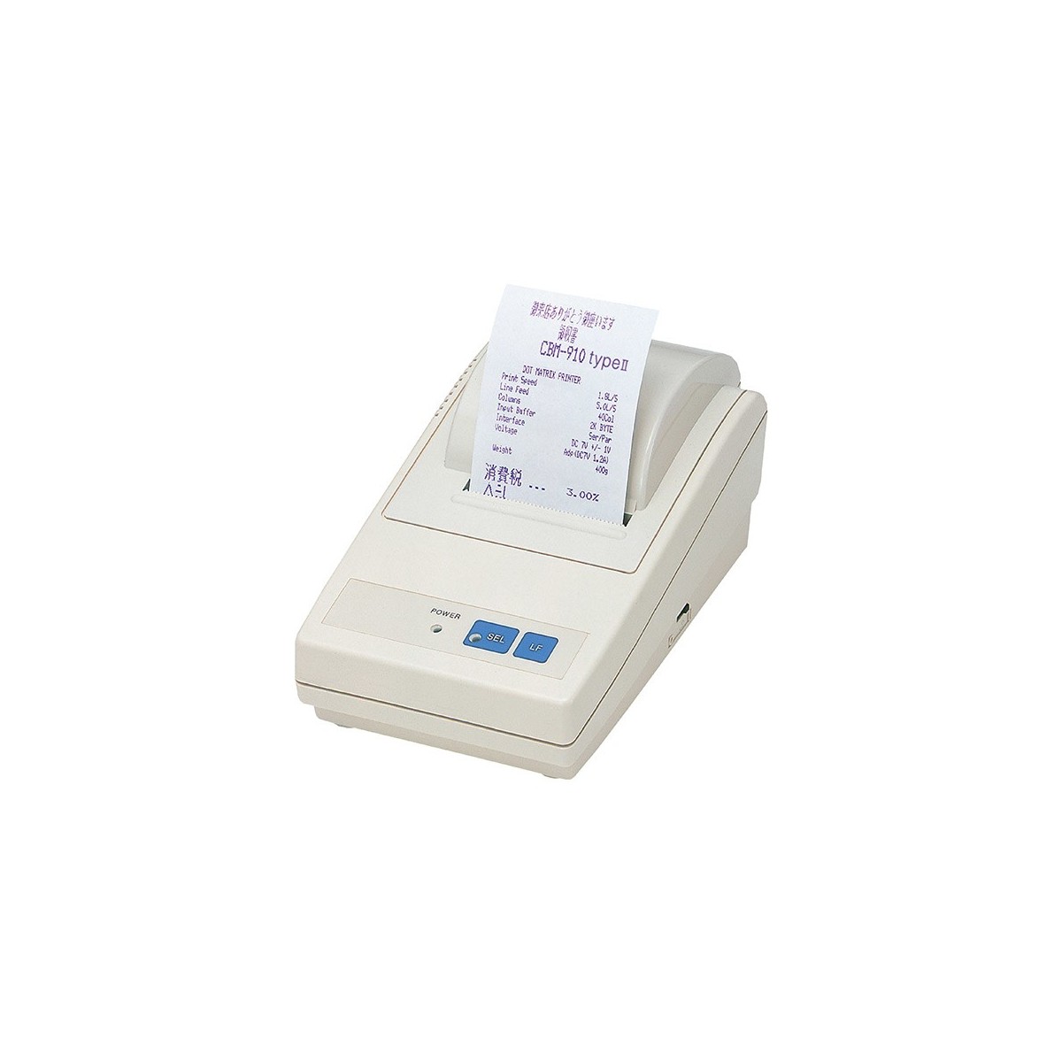 Citizen CBM-910II - Dot matrix - POS printer - 2.5 lps - 1.62 x 2.4 mm - Katakana,PC437,PC858,PC860,PC863,PC865,WPC1252 - 0.13 µ