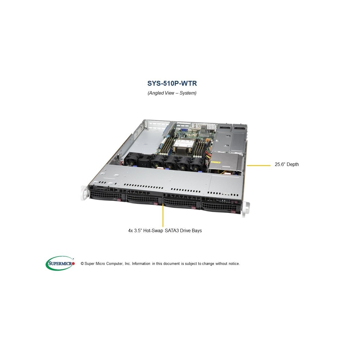 Supermicro SuperServer 510P-WTR - 2,000 GB - NVMe